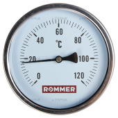  Термометр ROMMER биметаллический с погружной гильзой. Корпус Dn 63 мм, гильза 50 мм 1/2 , 0...120°С