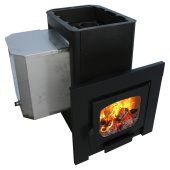 Паленица с навесным баком дверь стекло