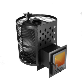  Печь Пегас Тундра-14 со стеклом сетчатый кожух Закрытая каменка