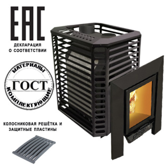 Печь Пегас 16 нерж со стеклом сетка премиум 