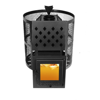  Печь Пегас Тундра-16 со стеклом сетчатый кожух Закрытая каменка